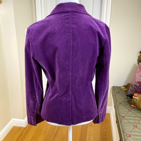 Gap Blazer Velvet Purple Single Breasted Y2K Pockets (8) - Picture 3 of 8